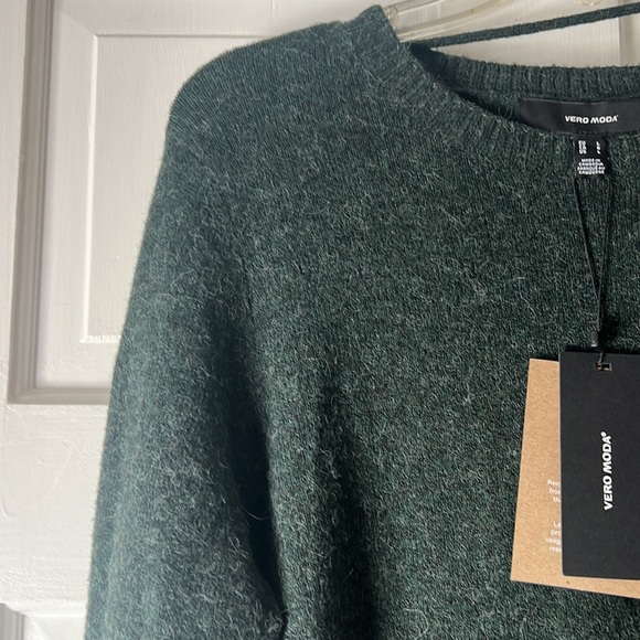 Women’s Forest Green Crew Neck Sweater Dress - Picture 3 of 3